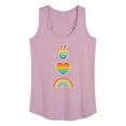 thumbnail image 1 of Instant Message - Pride - Peace, Love, Pride Rainbow Signs - Women's Racerback Tank Top, 1 of 6