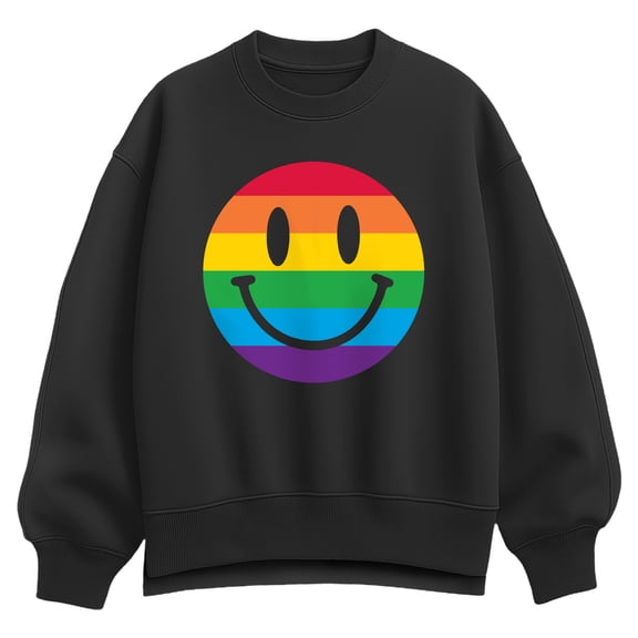 Instant Message - Pride Smile Oversized Fleece Crew Sweatshirt