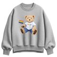 thumbnail image 1 of Instant Message - Pride Teddy Bear - Ladies Oversized Fleece Crew Sweatshirt, 1 of 4