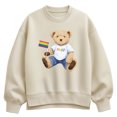 thumbnail image 1 of Instant Message - Pride Teddy Bear - Ladies Oversized Fleece Crew Sweatshirt, 1 of 4