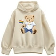 thumbnail image 1 of Instant Message - Pride Teddy Bear - Ladies Oversized Fleece Hoodie Sweatshirt, 1 of 4