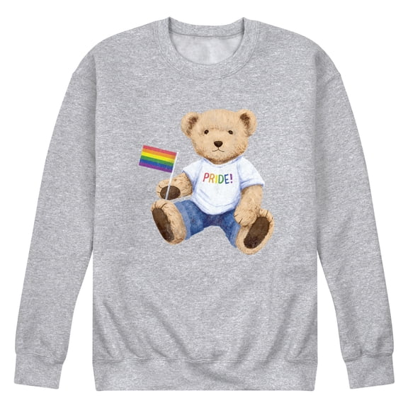 Instant Message - Pride Teddy Bear - Men's Long Sleeve Crew Fleece Sweatshirt