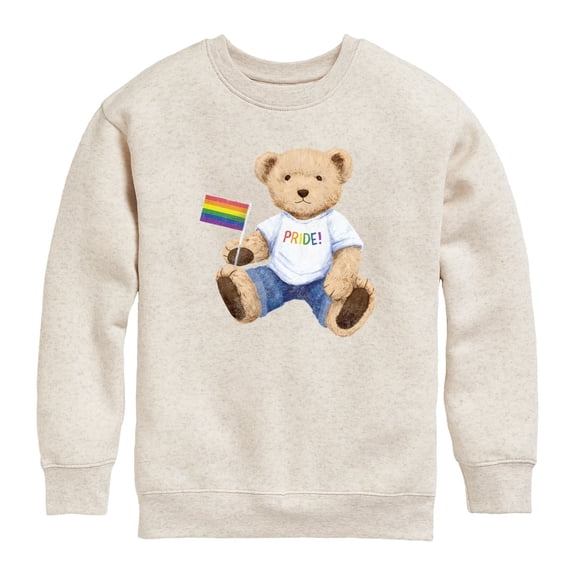 Instant Message - Pride Teddy Bear -Toddler Crew Fleece Sweatshirt