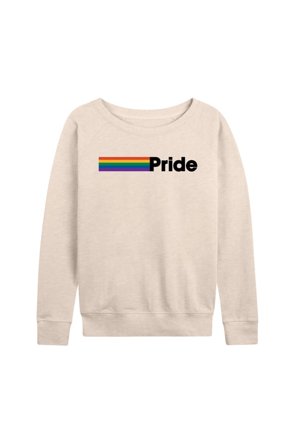 - Pride Lightweight French Terry Wide Neck Long Sleeve Graphic Shirt