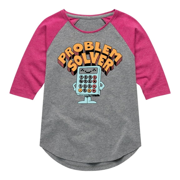 Instant Message - Problem Solver - Toddler & Youth Girls Raglan Graphic T-Shirt