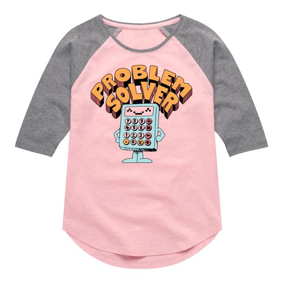 Instant Message - Problem Solver - Toddler & Youth Girls Raglan Graphic T-Shirt