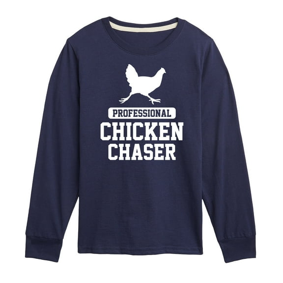 Instant Message - Professional Chicken Chaser - Toddler & Youth Long Sleeve Graphic T-Shirt