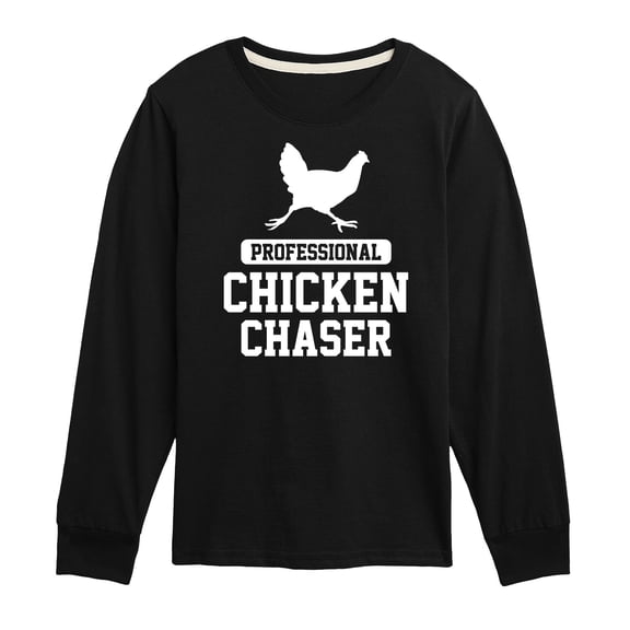 Instant Message - Professional Chicken Chaser - Toddler & Youth Long Sleeve Graphic T-Shirt