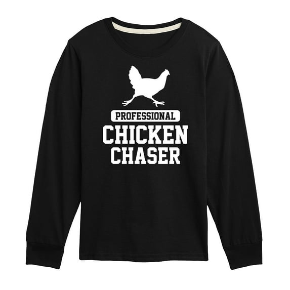 Instant Message - Professional Chicken Chaser - Toddler & Youth Long Sleeve Graphic T-Shirt