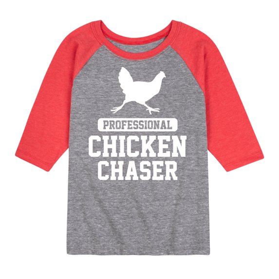 Instant Message - Professional Chicken Chaser - Toddler & Youth Raglan Graphic T-Shirt