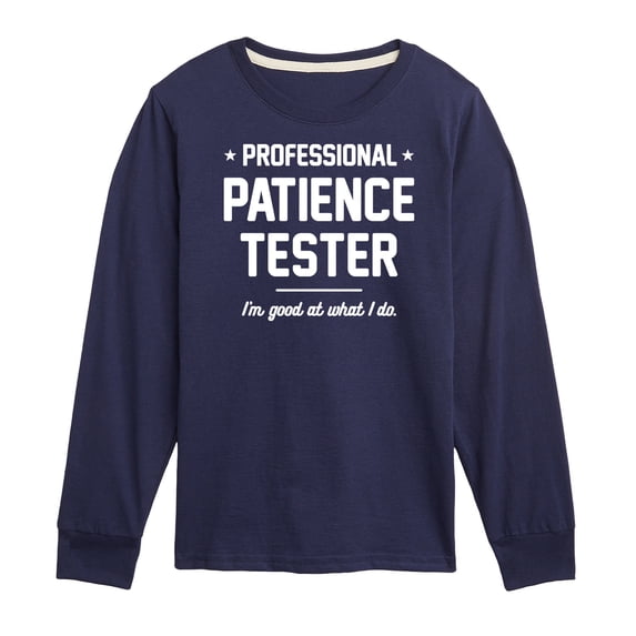 Instant Message - Professional Patience Tester - Toddler & Youth Long Sleeve Graphic T-Shirt