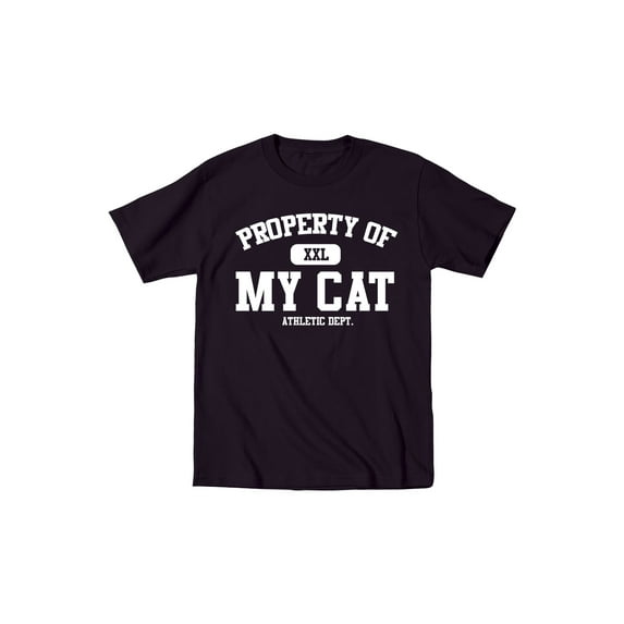 Instant Message - Property Of My Cat Funny Cat Owner - Mens T-Shirt - Black - Medium