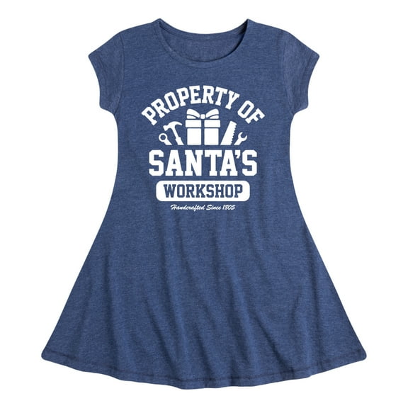 Instant Message - Property Of Santas Workshop Christmas - Toddler & Youth Girls Fit & Flare Dress