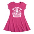 thumbnail image 1 of Instant Message - Property Of Santas Workshop Christmas - Toddler & Youth Girls Fit & Flare Dress, 1 of 5