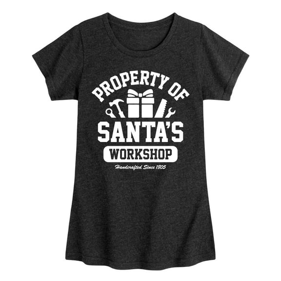 Instant Message - Property Of Santas Workshop Christmas - Toddler & Youth Girls Short Sleeve Graphic T-Shirt