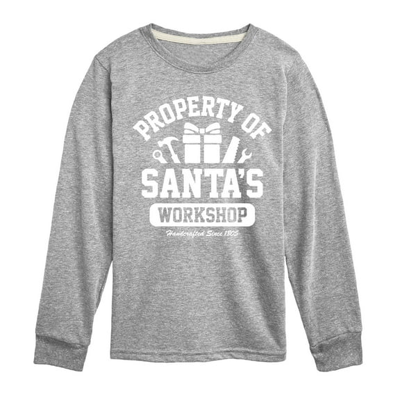 Instant Message - Property Of Santas Workshop Christmas - Toddler & Youth Long Sleeve Graphic T-Shirt