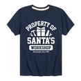 thumbnail image 1 of Instant Message - Property Of Santas Workshop Christmas - Toddler & Youth Short Sleeve Graphic T-Shirt, 1 of 6