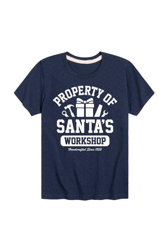- Property Of Santas Workshop Christmas - Toddler & Youth Short Sleeve Graphic T-Shirt