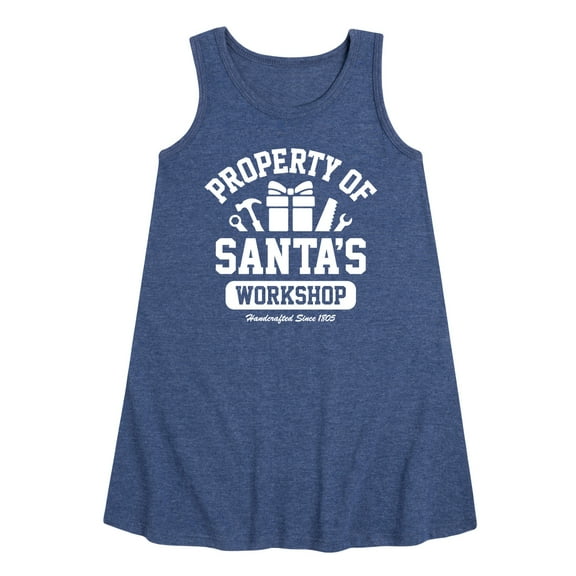 Instant Message - Property Of Santas Workshop Christmas - Toddler & Youth Girls A-line Dress