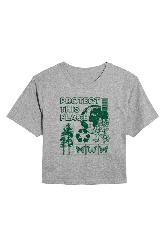 - Protect This Place - Juniors Cropped Graphic T-Shirt