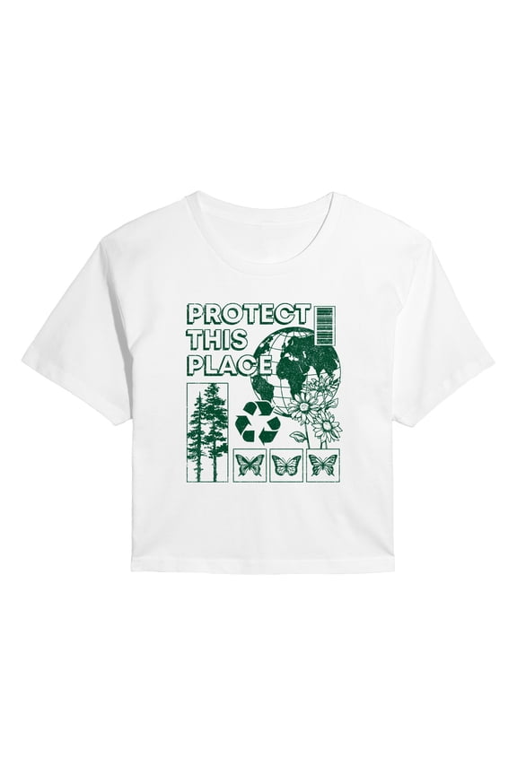- Protect This Place - Juniors Cropped Graphic T-Shirt