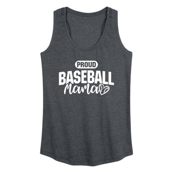 Instant Message - Proud Baseball Mama White - Women's Racerback Graphic Tank