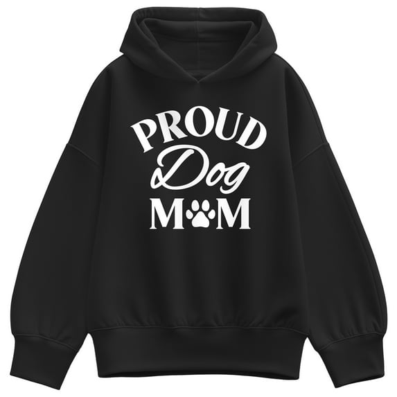 Instant Message - Proud Dog Mom - Women's Oversized Fleece Hoodie Sweatshirt