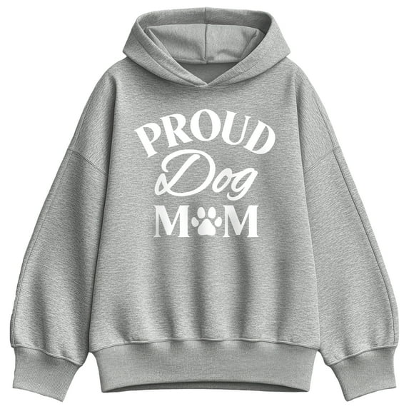 Instant Message - Proud Dog Mom - Women's Oversized Fleece Hoodie Sweatshirt