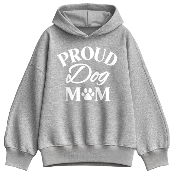 Instant Message - Proud Dog Mom - Women's Oversized Fleece Hoodie Sweatshirt