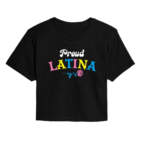 Instant Message - Proud Latina Women's Cropped Graphic T-Shirt