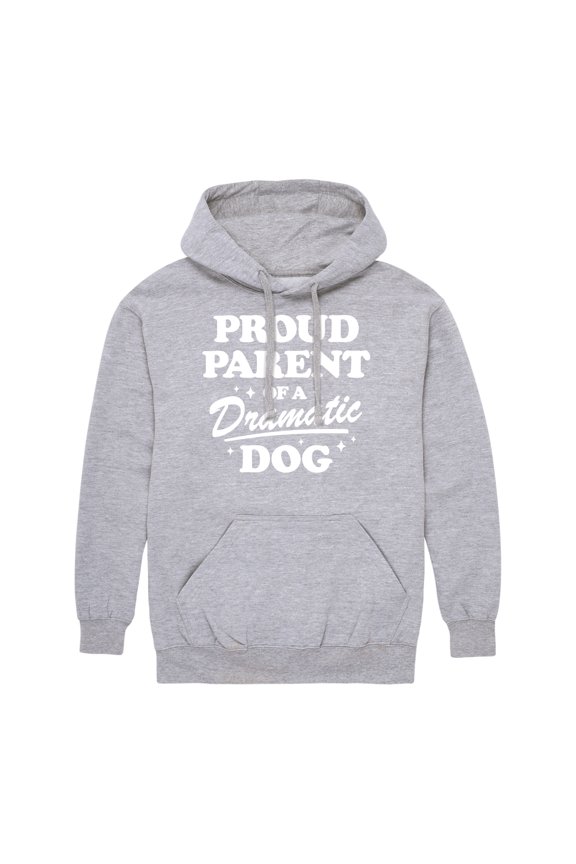 - Proud Parent Dramatic Dog - Men's Pullover Hooded Fleece Sweatshirt