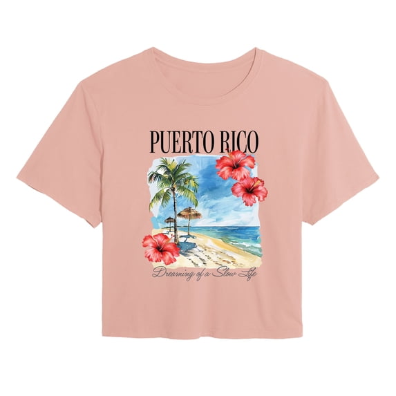 Instant Message - Puerto Rico Beach Cropped Graphic T-Shirt