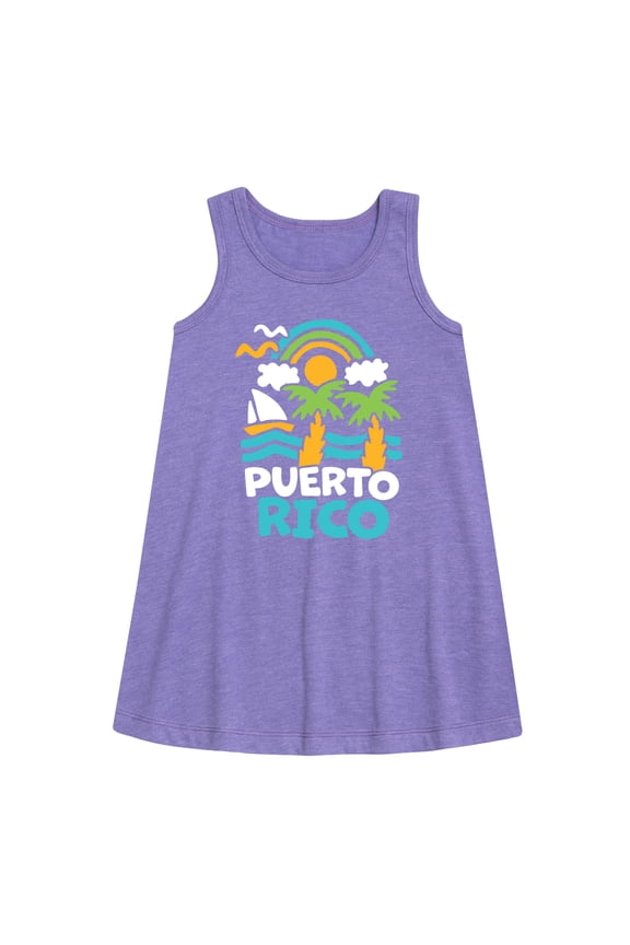 - Puerto Rico Graphic Sleeveless Aline Dress