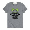thumbnail image 1 of Instant Message - Pug Shamrock Headband - Youth Short Sleeve Tee, 1 of 6