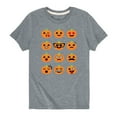 thumbnail image 1 of Instant Message - Pumpkin Emoticons - Youth Short Sleeve Tee, 1 of 5