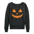 thumbnail image 1 of Instant Message - Pumpkin Face 1 - Women's Lightweight French Terry Long Sleeve Shirt, 1 of 6