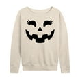 thumbnail image 1 of Instant Message - Pumpkin Face 2 - Women's Lightweight French Terry Long Sleeve Shirt, 1 of 6