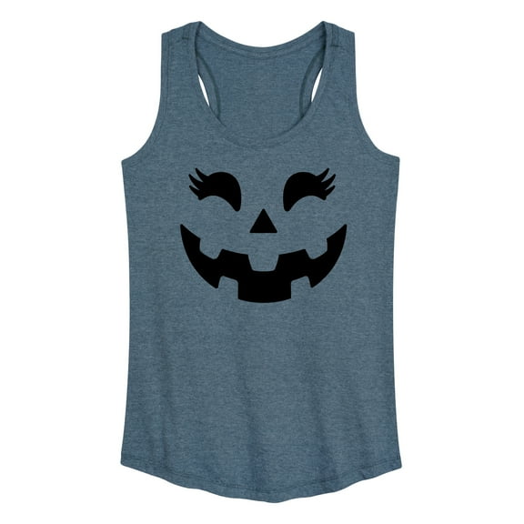 Instant Message - Pumpkin Face 2 - Women's Racerback Tank Top