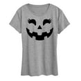 thumbnail image 1 of Instant Message - Pumpkin Face 2 - Women's Short Sleeve Graphic T-Shirt, 1 of 6