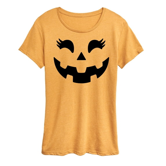 Instant Message - Pumpkin Face 2 - Women's Short Sleeve Graphic T-Shirt
