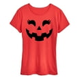 thumbnail image 1 of Instant Message - Pumpkin Face 2 - Women's Short Sleeve Graphic T-Shirt, 1 of 6