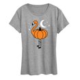 thumbnail image 1 of Instant Message - Pumpkin Flamingo - Women's Short Sleeve Graphic T-shirt, 1 of 5