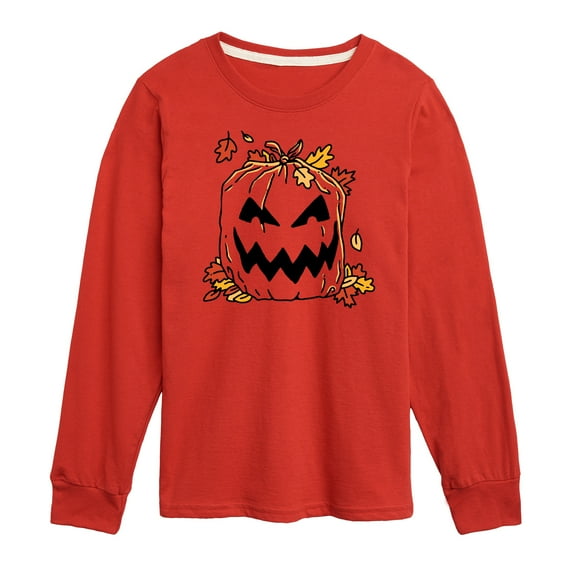 Instant Message - Pumpkin Lawn Bag - Toddler & Youth Long Sleeve Graphic T-Shirt