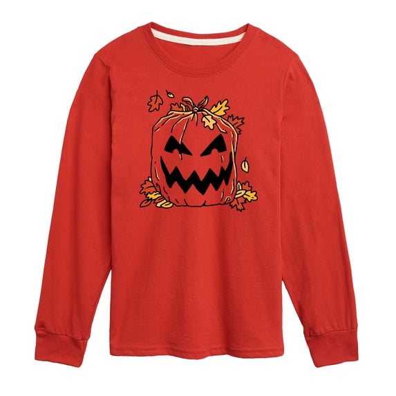 Instant Message - Pumpkin Lawn Bag - Toddler & Youth Long Sleeve Graphic T-Shirt