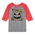 thumbnail image 1 of Instant Message - Pumpkin Lawn Bag - Toddler & Youth Raglan Graphic T-Shirt, 1 of 7