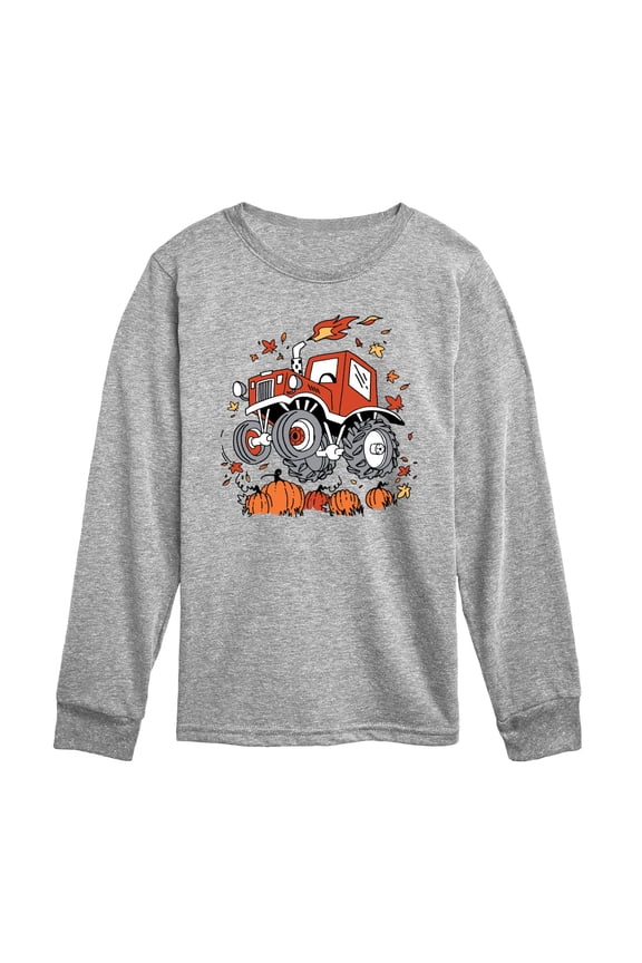 - Pumpkin Patch Monster - Toddler Boys Long Sleeve Graphic T-Shirt