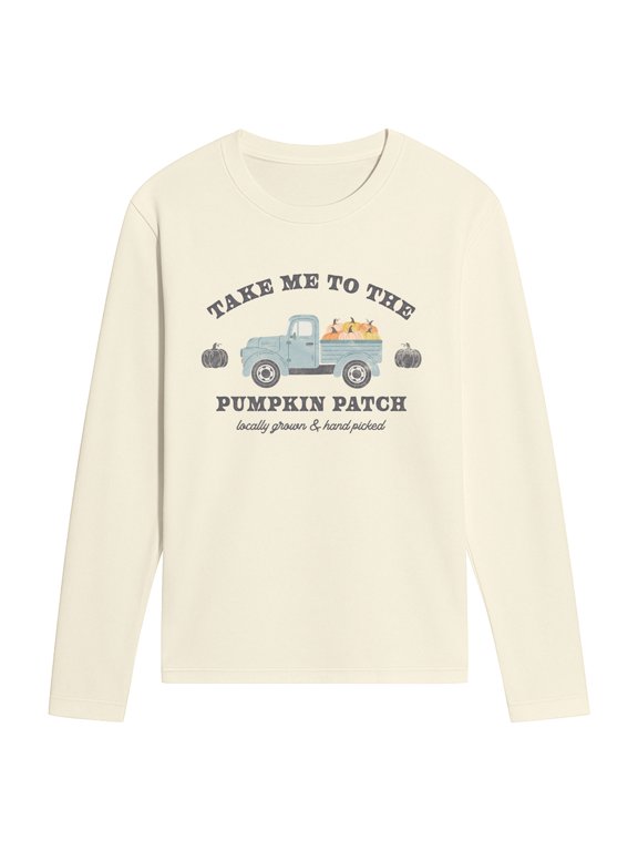 - Pumpkin Patch Truck Men's Long Sleeve Graphic T-Shirt