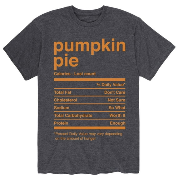 Instant Message - Pumpkin Pie Nutritional Facts - Adult Short Sleeve Tee