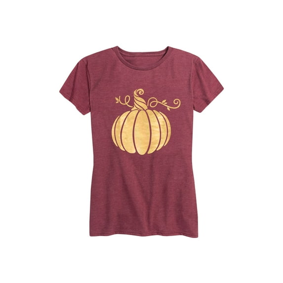 Instant Message - Pumpkin Silhouette Gold Foil - Women's Short Sleeve Graphic T-Shirt