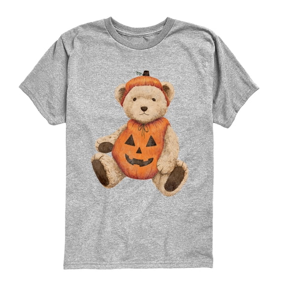 Instant Message - Pumpkin Teddy Bear Boys' Short Sleeve Graphic T-Shirt